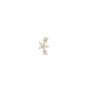 14K Gold Floral Cartilage Earring on a white background