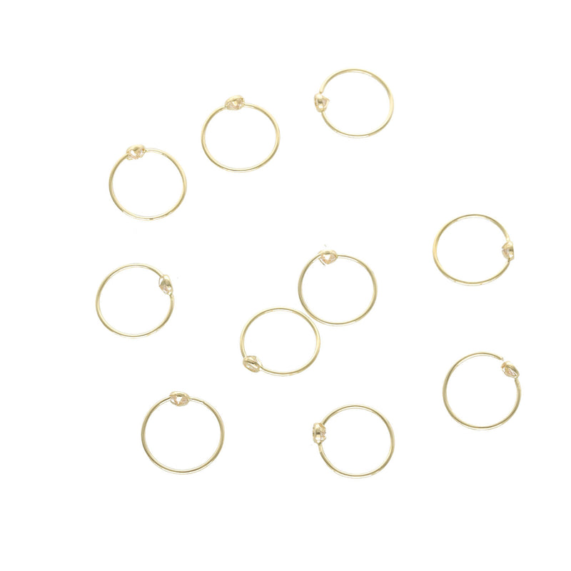 MAny 14K Yellow Gold Dainty Nose Hoop 9mm diameter