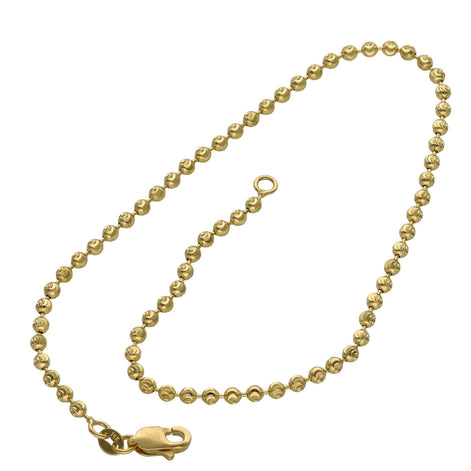 14K gold moon anklet bracelet with celestial charm showing lunar design on white background