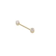 14k Gold Straight Barbell Nipple Piercing