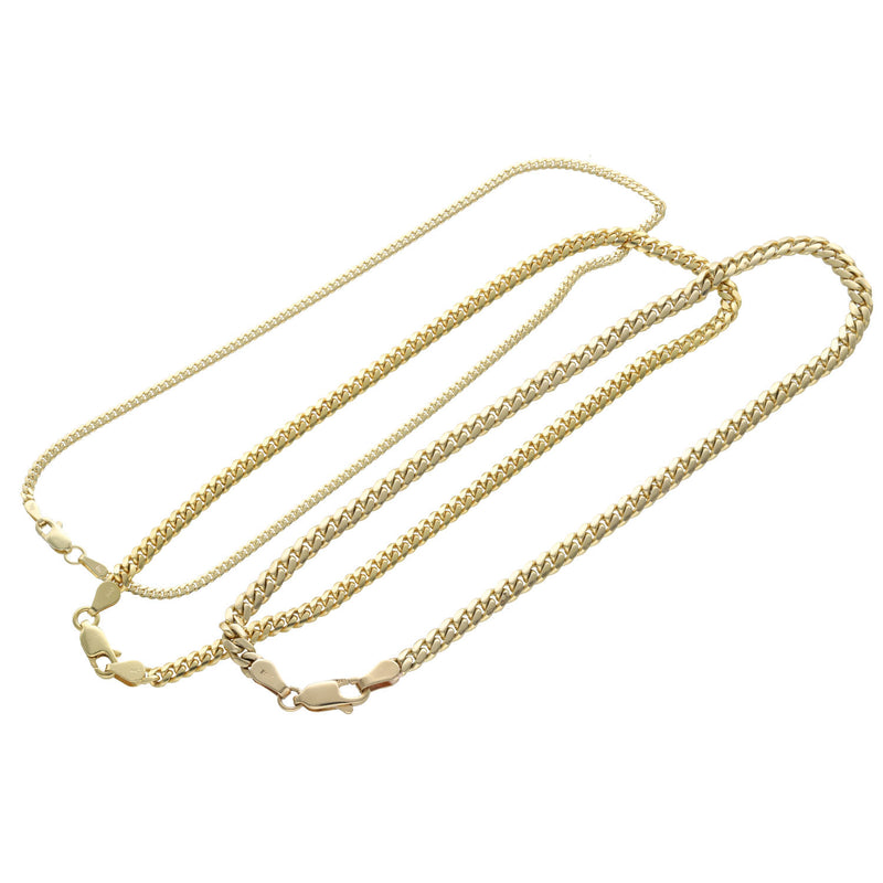 Variety of Solid gold Ankles in 14k Solid Yellow Gold in the iconic Miami Cuban Link style 