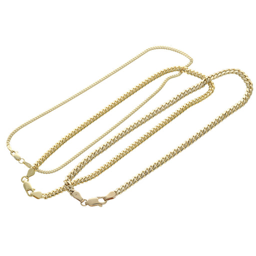 Variety of Solid gold Ankles in 14k Solid Yellow Gold in the iconic Miami Cuban Link style 