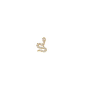 14k gold and pavé stone snake flat back with colorless Cubic Zirconia Stones 