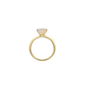 2.09 carat round brilliant lab diamond solitaire engagement ring in 14K yellow gold on white background

