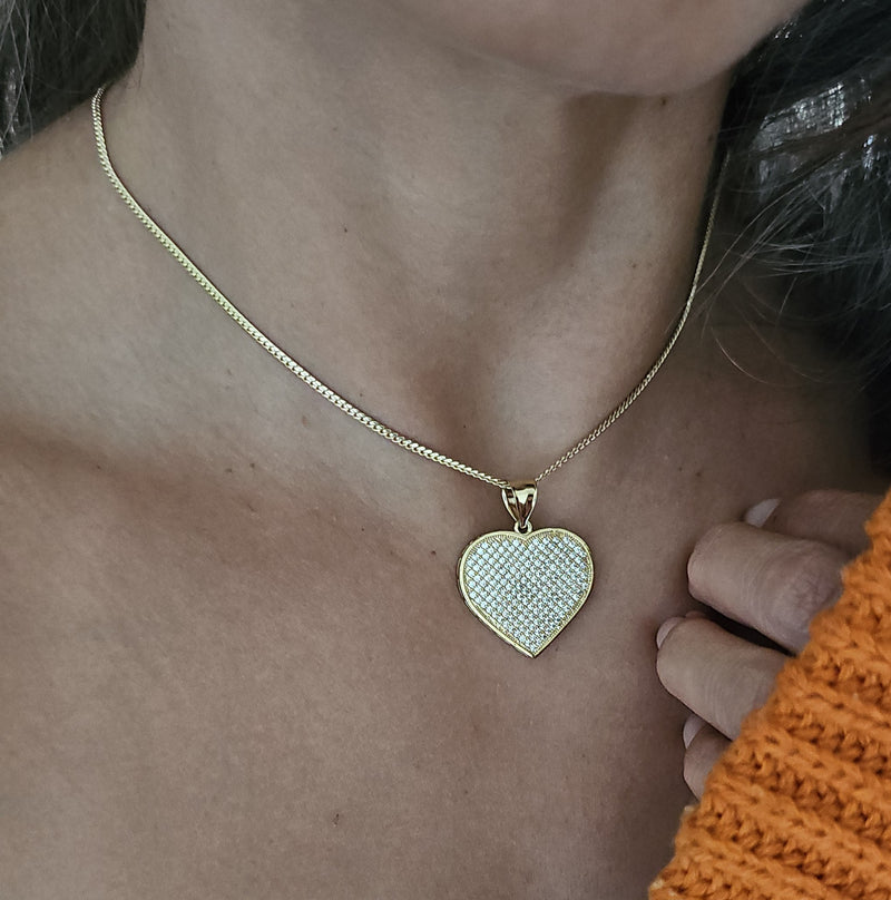 10 Karat Gold & Cz Heart Charm