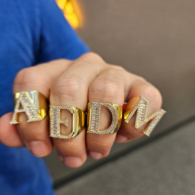 Gold Letter Initial Ring