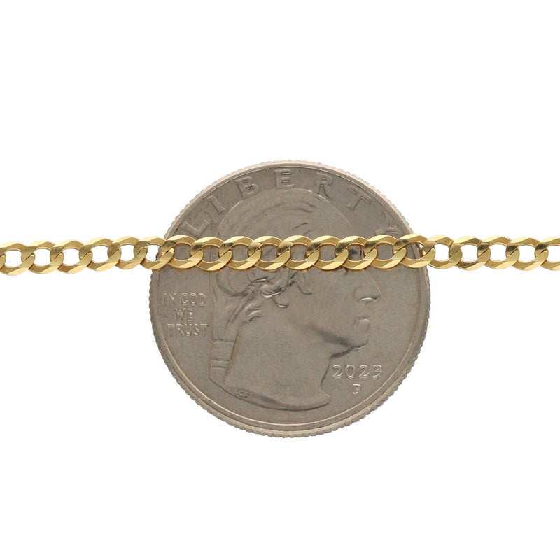 10k Gold italian 2 mm curb chain.