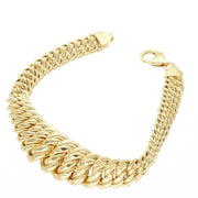 7 inch 10K yellow gold princess link bracelet featuring a classic lobster lock and tapered eslabon design