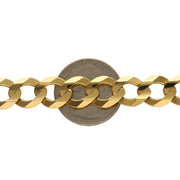 10K Gold Italian Curb Chain 9mm width on a 25 Cent coin to have a size reference. 