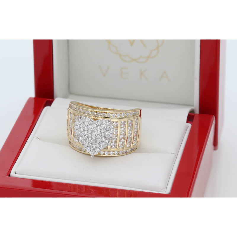 14 Karat Gold & cz Engagement Heart Ring