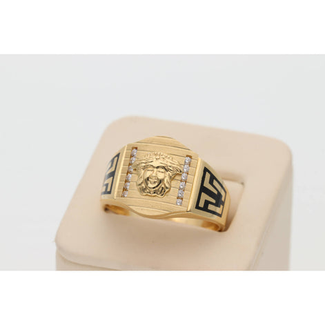 14 Karat Gold Medusa Greek Design Ring