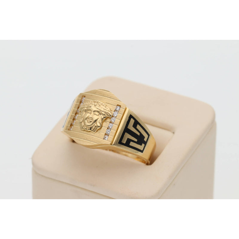 14 Karat Gold Medusa Greek Design Ring