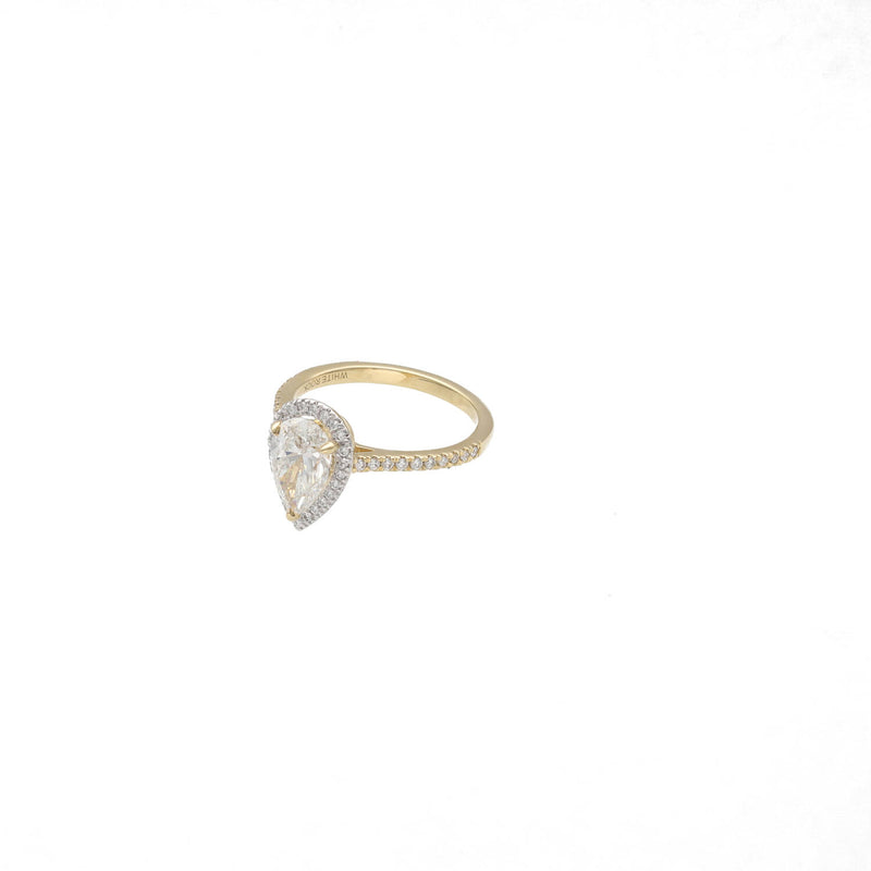 1.55 Carat Oval Cut Lab Diamond Engagement Ring 14K Yellow Gold - VS Clarity