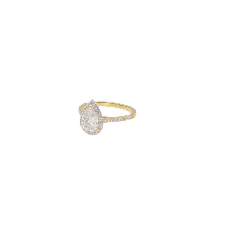 1.55 Carat Oval Cut Lab Diamond Engagement Ring 14K Yellow Gold - VS Clarity