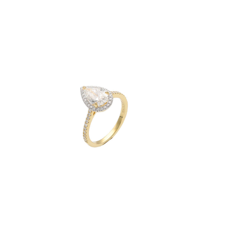 1.55 Carat Oval Cut Lab Diamond Engagement Ring 14K Yellow Gold - VS Clarity