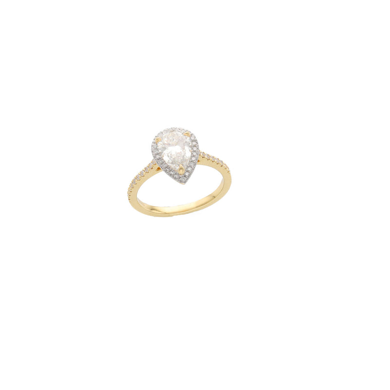 1.55 Carat Oval Cut Lab Diamond Engagement Ring 14K Yellow Gold - VS Clarity