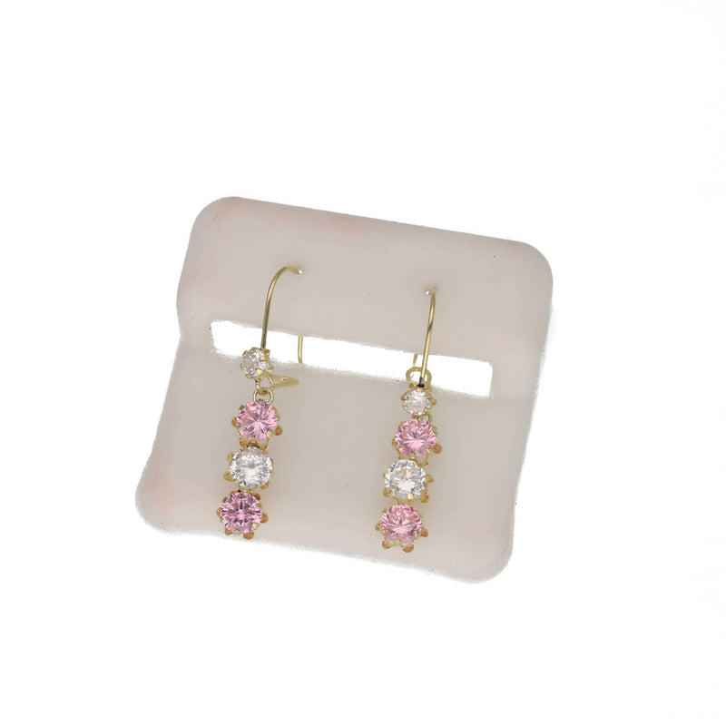 14 Karat Gold Pink Hoops Earring