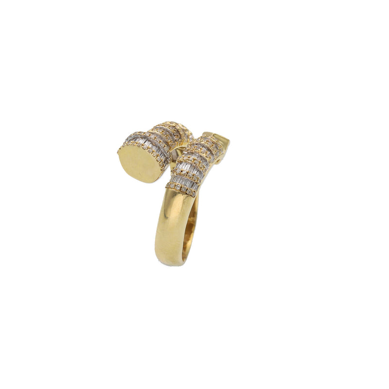 10 Karat Gold Natural Diamond Nail Ring