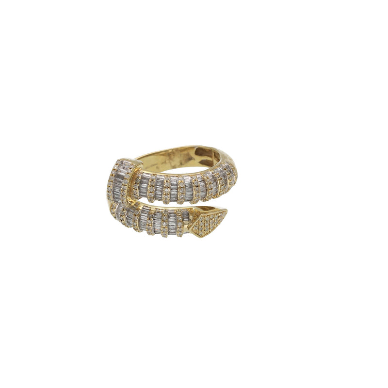 10 Karat Gold Natural Diamond Nail Ring