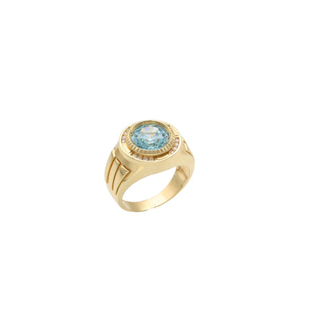 14 Karat Gold Aquamarine Ring