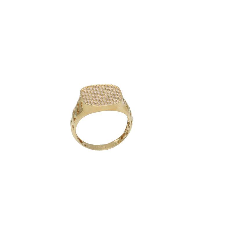 14 Karat Gold Square Cuban Men's Ring