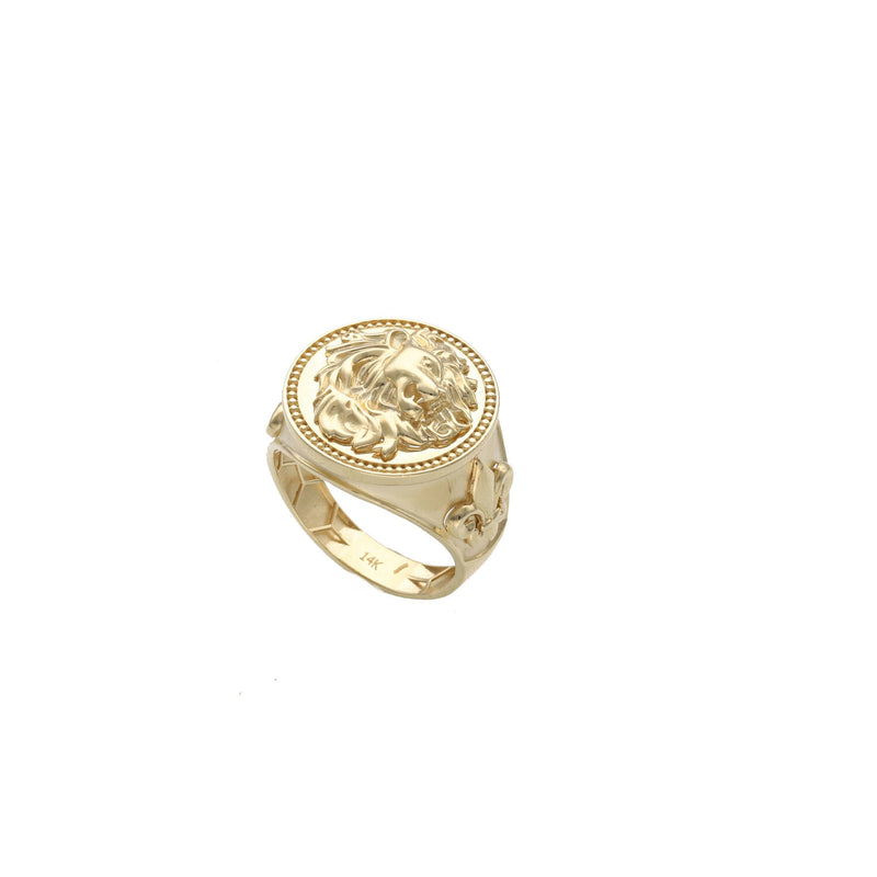14 Karat Gold Lion Ring