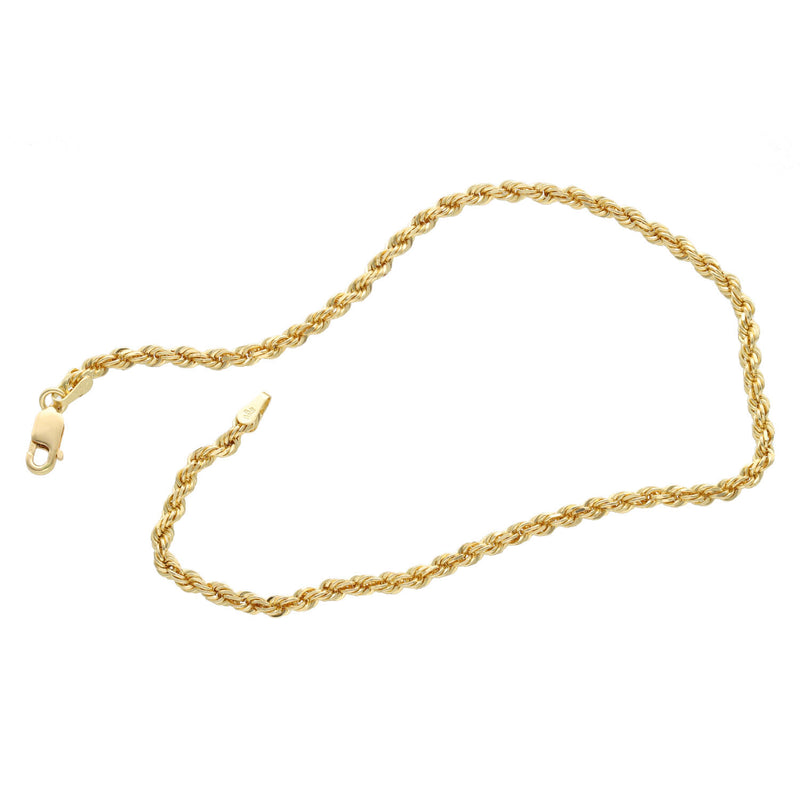 10K Gold Rope Anklet - Solid & Affordable | Veka