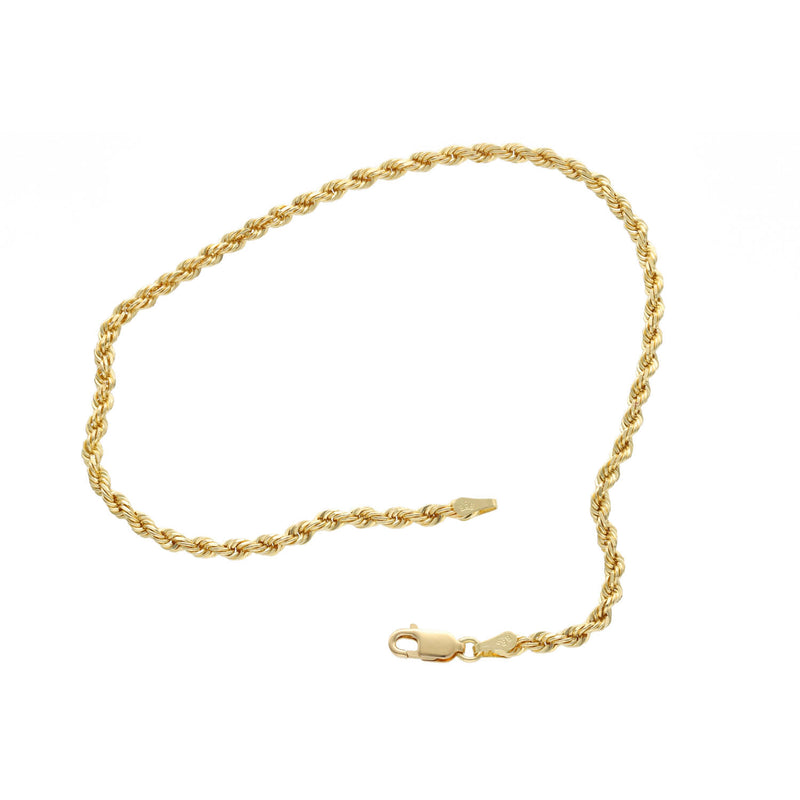 10K Gold Rope Anklet - Solid & Affordable | Veka