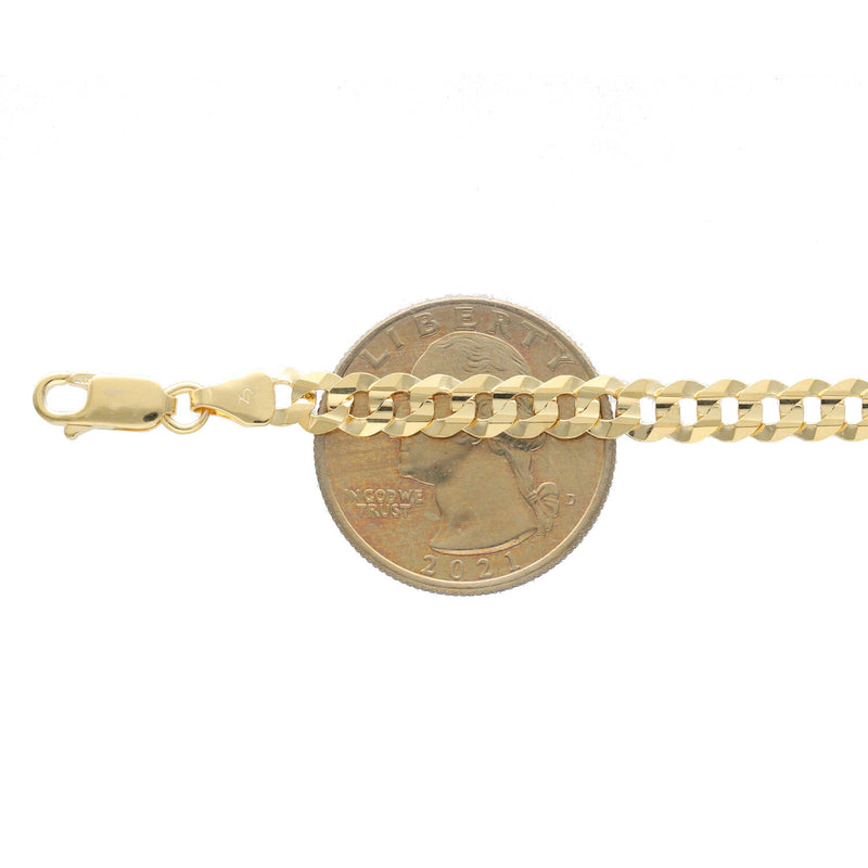 10K Gold Italian Curb Anklet - Multiple Widths | Veka Jewelry