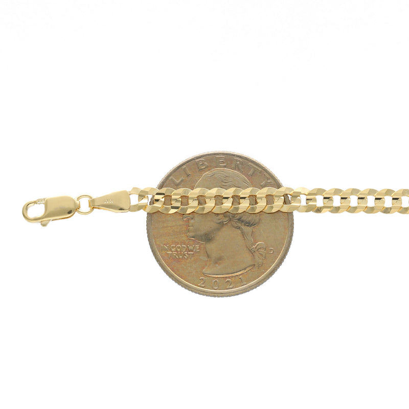 10K Gold Italian Curb Anklet - Multiple Widths | Veka Jewelry