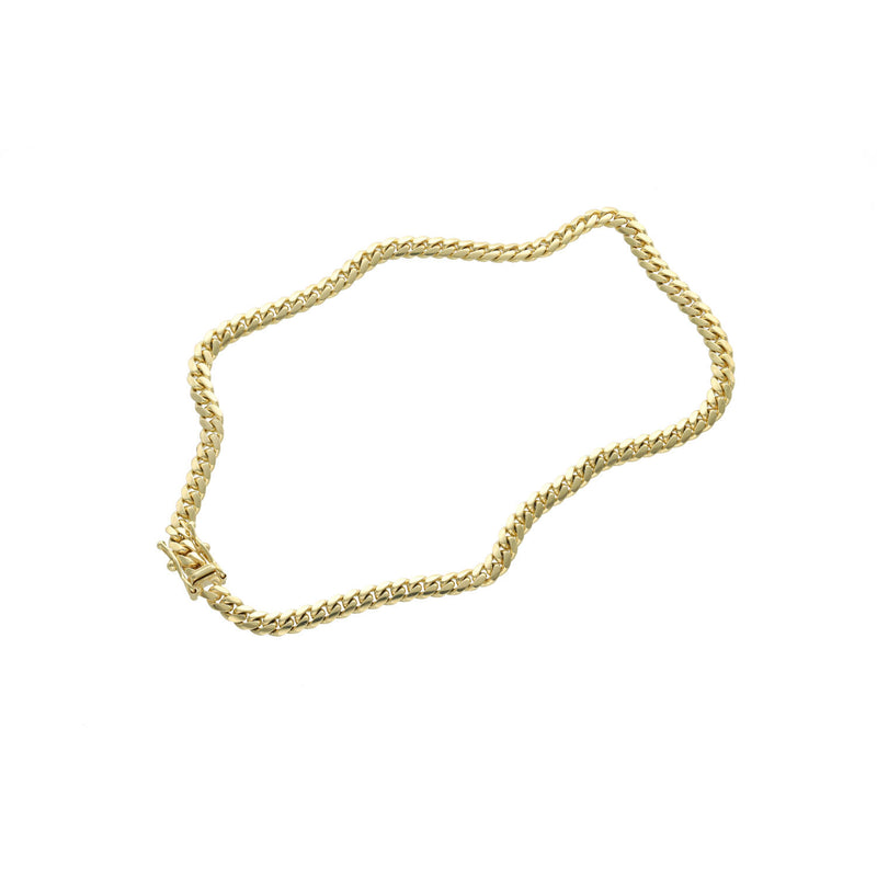 14 Karat Gold Miami Cuban Link Anklet Bracelet Box Lock