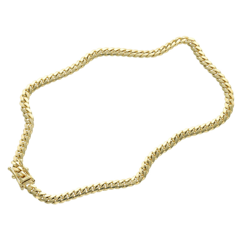 14 Karat Gold Miami Cuban Link Anklet Bracelet Box Lock