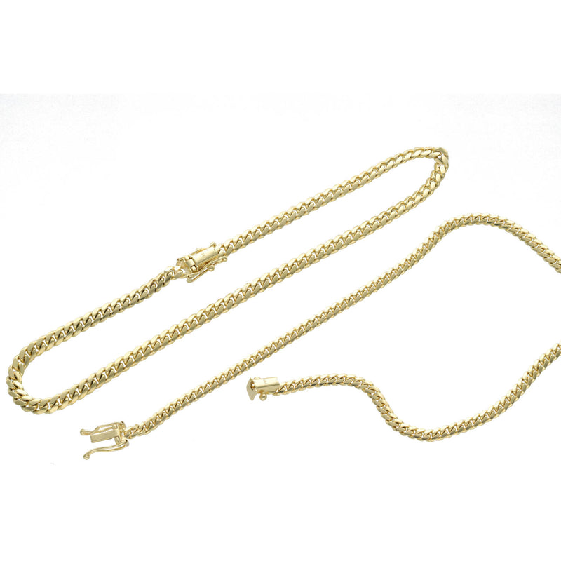 14 Karat Gold Miami Cuban Link Anklet Bracelet Box Lock