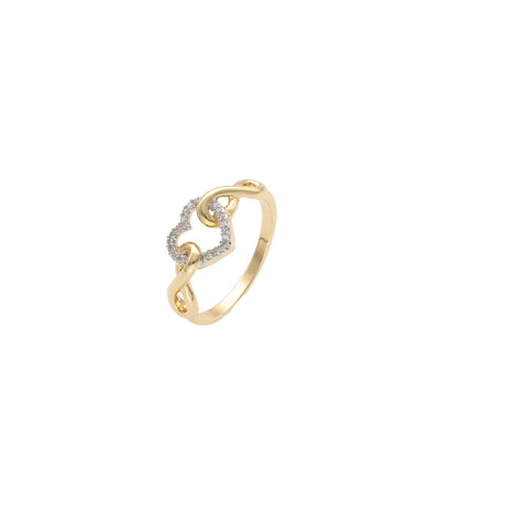 10 Karat Gold 1/10ct Diamond Gift Heart Infinity Ring