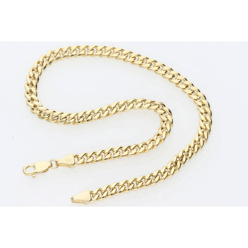 10K Gold Italian Curb Anklet - Multiple Widths | Veka Jewelry