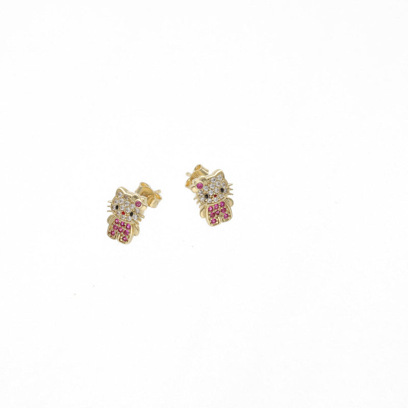 14 Karat Gold Kitty Stus Earrings