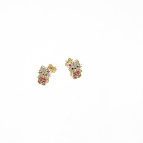 14 Karat Gold Kitty Stus Earrings