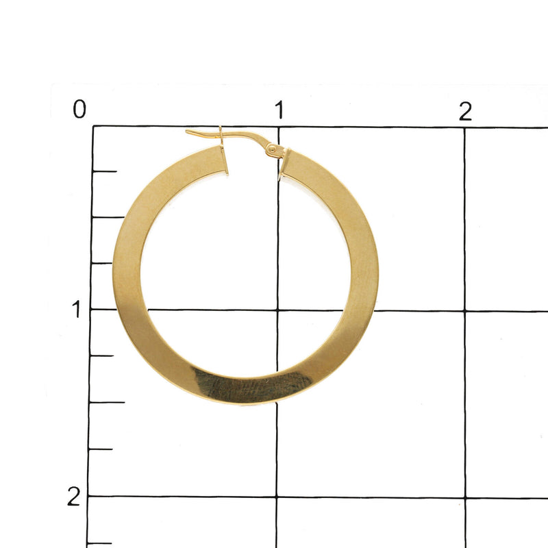14 Karat Gold Square Tube Hoop Earrings