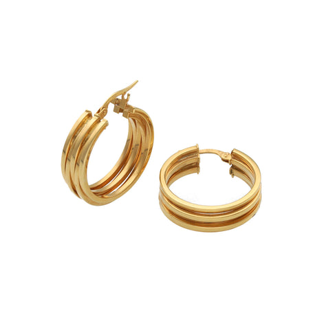 14 Karat Gold Barrel Hoops Earrings