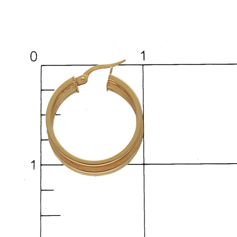14 Karat Gold Barrel Hoops Earrings