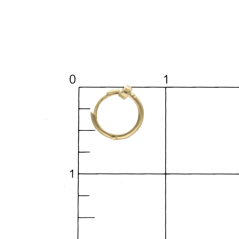 10K Gold Nail Hoop Earrings - Huggie Hoops 16mm Real Gold