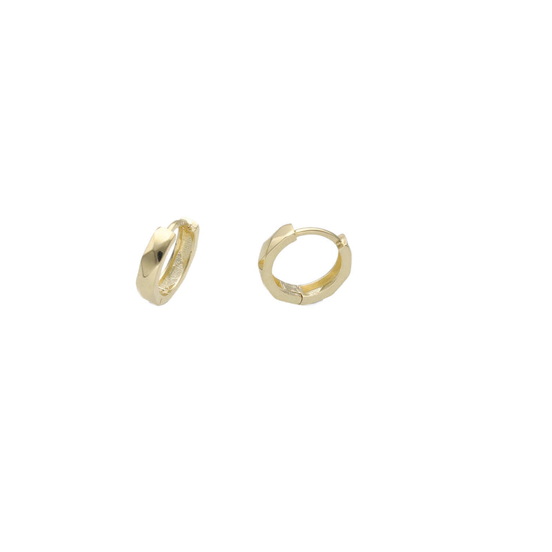 10 Karat Gold Plain Texture Hoops Earrings