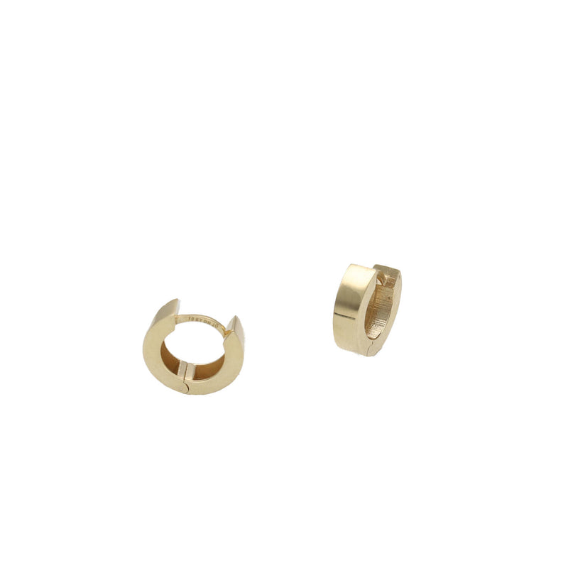 10 Karat Gold Huggie Hoops Plain Earrings