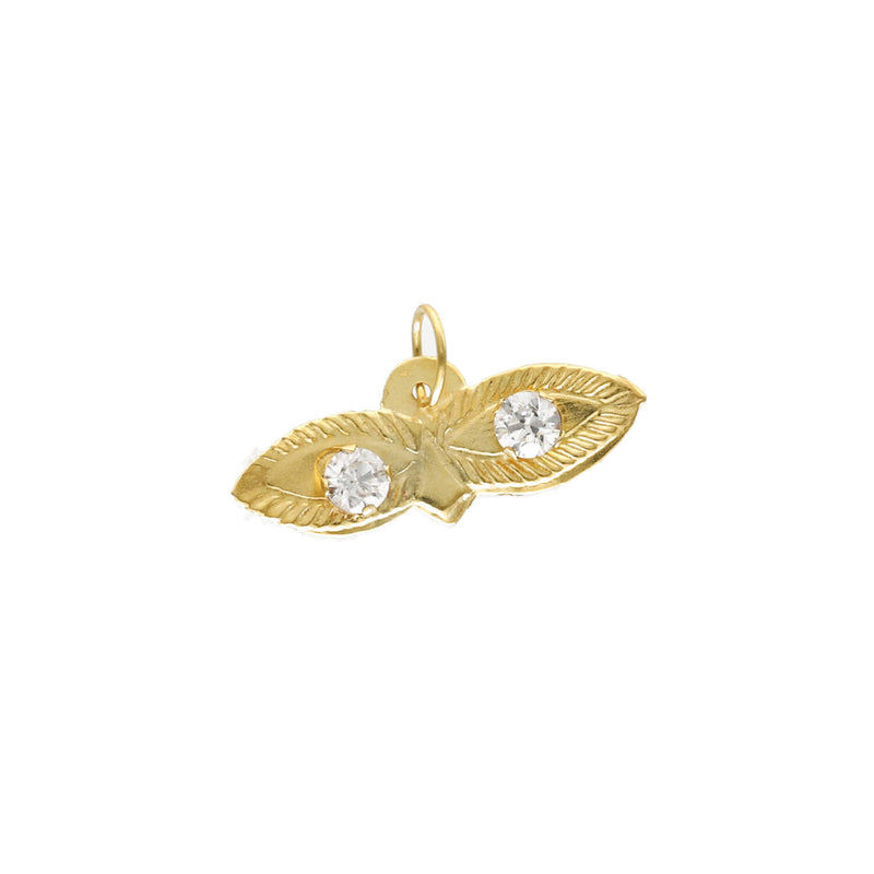 14K Gold Santa Lucia Eyes Azabache Charm - Evil Eye Protection | Saint Lucy Pendant