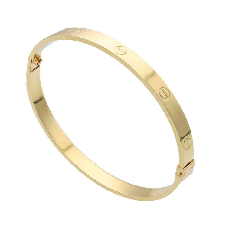 14 Karat Yellow Gold Screw Head Bangle Bracelet