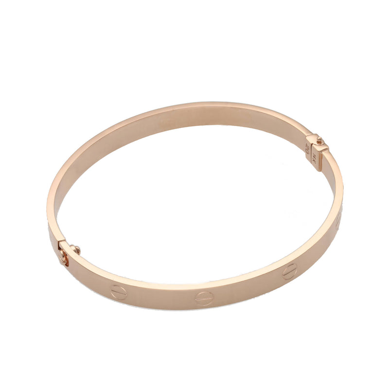 14 Karat Yellow Gold Screw Head Bangle Bracelet
