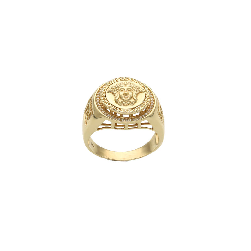 14 Karat Gold Cz Round Shape Maze Ring