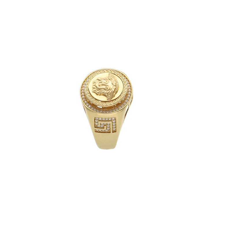 14 Karat Gold Cz Round Shape Maze Ring