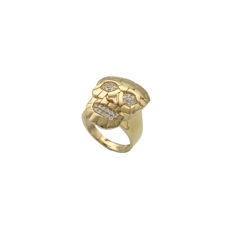 10 karat Gold & Cz Skull Ring