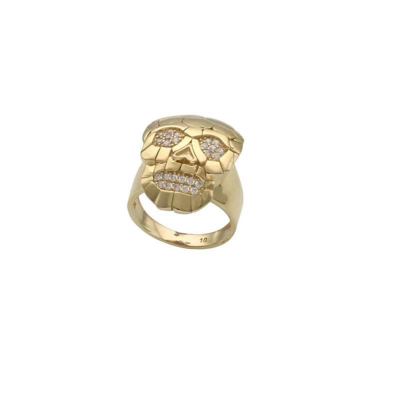 10 karat Gold Cz Skull Ring